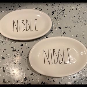 Set of 2 Rae Dunn NIBBLE small oval plates